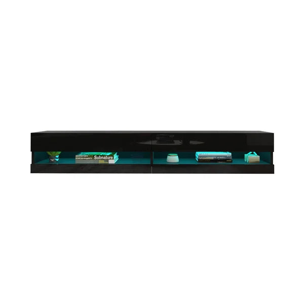 Black/Black Ramsdell Floating TV Stand for TVs up to 78" Built-in Lighting