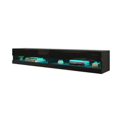 Black/Black Ramsdell Floating TV Stand for TVs up to 78" Built-in Lighting