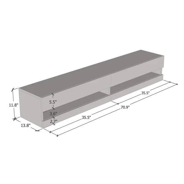 Black/Black Ramsdell Floating TV Stand for TVs up to 78" Built-in Lighting