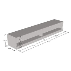 Black/Black Ramsdell Floating TV Stand for TVs up to 78" Built-in Lighting