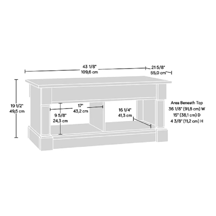 Vintage Oak Raney Lift Top Coffee Table Create a Multipurpose Workspace