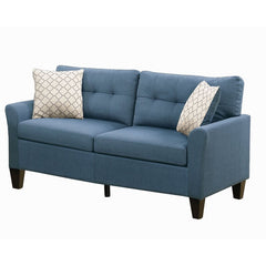 Ranstead 2 Piece Living Room Set Blue Polyester Blend Upholstery
