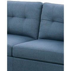 Ranstead 2 Piece Living Room Set Blue Polyester Blend Upholstery