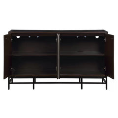 Espresso Brown and Black Raybon TV Stand for TVs up to 65" with Cable Management