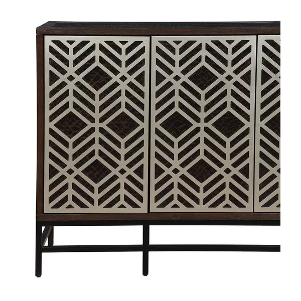 Espresso Brown and Black Raybon TV Stand for TVs up to 65" with Cable Management