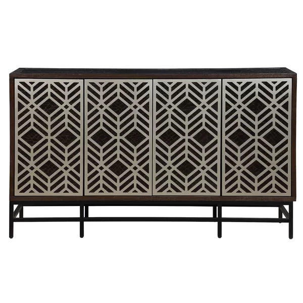 Espresso Brown and Black Raybon TV Stand for TVs up to 65" with Cable Management