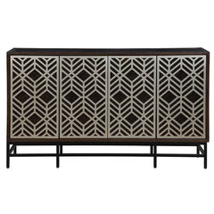 Espresso Brown and Black Raybon TV Stand for TVs up to 65" with Cable Management