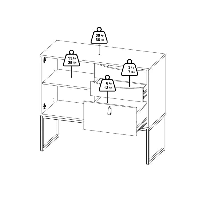 Raymund 38.86'' Wide 3 Drawer Buffet Table Adjustable Shelves