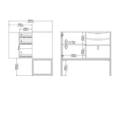 Raymund 38.86'' Wide 3 Drawer Buffet Table Adjustable Shelves