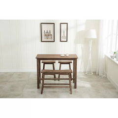 Driftwood Wire-Brush Raymundo 4 - Person Counter Height Solid Wood Dining Set