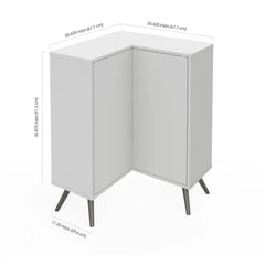 White Raynham 35.9'' Tall 2 - Door Corner Accent Cabinet Scratch-Resistant Melamine Veneers