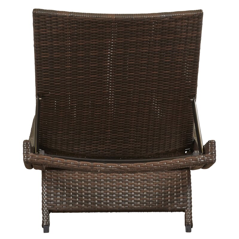 Brown 79.25'' Long Reclining Single Chaise Relaxation and Comfort with An Accessory that Allows you to Stretch Out Under the Sun