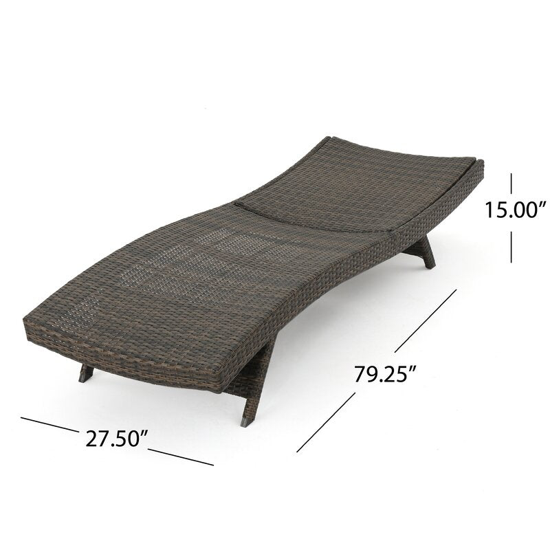 Mix Mocha 79.25'' Long Reclining Single Chaise Relaxation and Comfort with An Accessory That Allows you to Stretch Out Under the Sun
