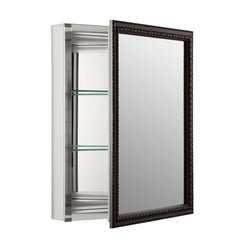 Recessed or Surface Mount Framed 1 Door Medicine Cabinet with 2 Adjustable Shelves Left- Or Right-Hand Hinge
