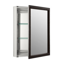 Recessed or Surface Mount Framed 1 Door Medicine Cabinet with 2 Adjustable Shelves Rust- And Rot-Resistant