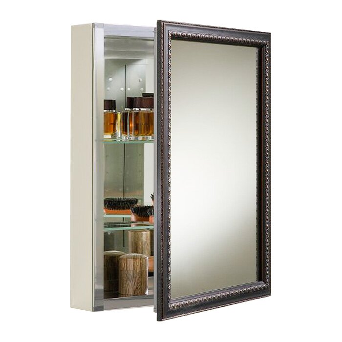 Recessed or Surface Mount Framed 1 Door Medicine Cabinet with 2 Adjustable Shelves Rust- And Rot-Resistant