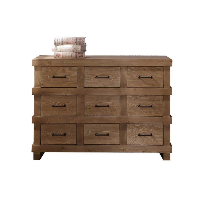 Dark Walnut Marina 6 Drawer 63'' W Double Dresser Contemporary Feel