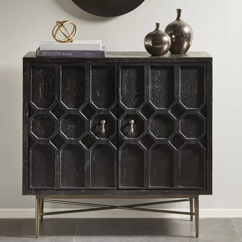 34'' Tall Brass 2 - Door Accent Cabinet Provides Additional Storage Space And Style To Elevate Your Decor