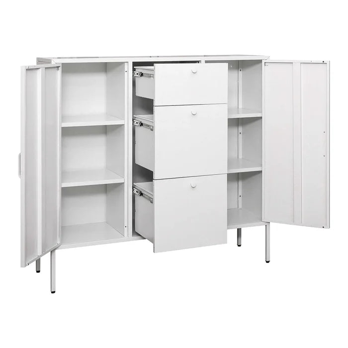 White Remke 43.6'' Tall Iron 2 - Door Accent Cabinet Provides Plenty Storage of Space