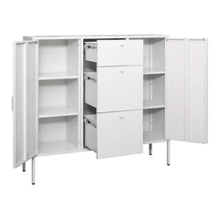 White Remke 43.6'' Tall Iron 2 - Door Accent Cabinet Provides Plenty Storage of Space