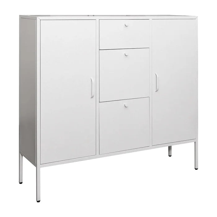 White Remke 43.6'' Tall Iron 2 - Door Accent Cabinet Provides Plenty Storage of Space