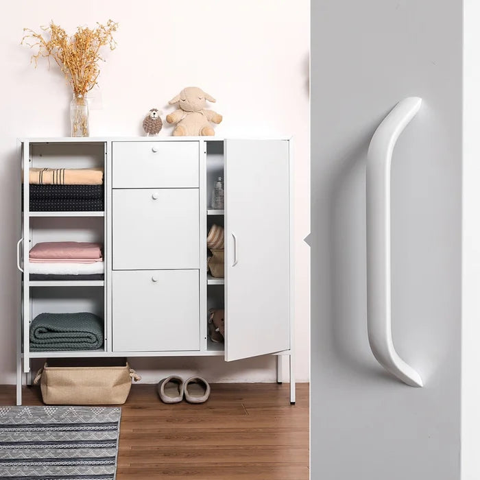 White Remke 43.6'' Tall Iron 2 - Door Accent Cabinet Provides Plenty Storage of Space
