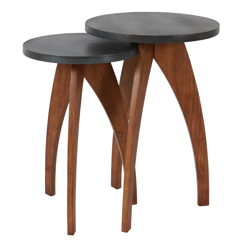 (Set of 2) Tri-Leg Side Tables Ideal Spot for Decorative Displays Great for Living Room, Bedroom