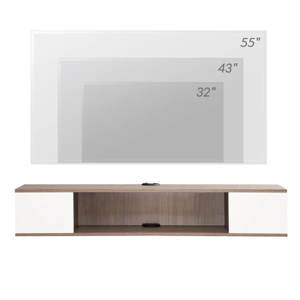 Gray Oak Renica Floating TV Stand for TVs up to 55" Durable and Stable with Cable Management