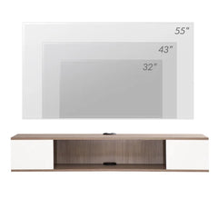 Gray Oak Renica Floating TV Stand for TVs up to 55" Durable and Stable with Cable Management