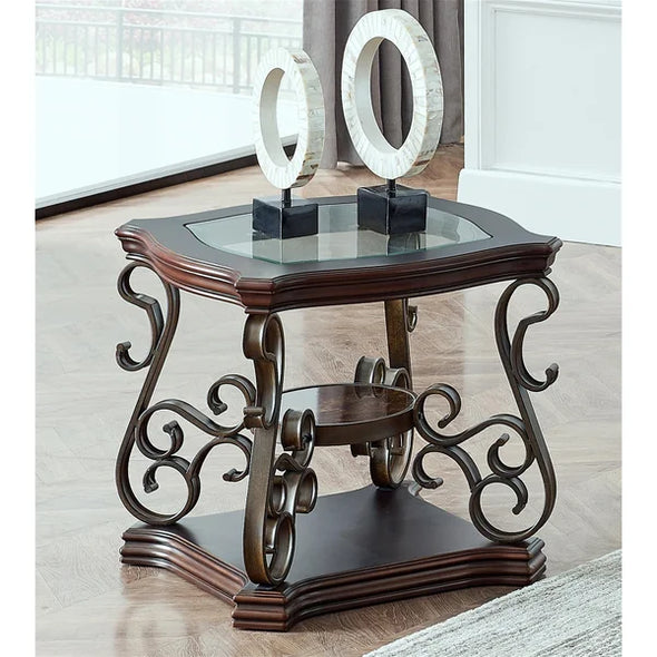 Reo 24'' Tall Floor Shelf End Table 2-Tier Shelves Perfect for Living Room