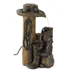 Resin Bancroft Boots Water Fountain Rustic Outdoor Water Feature