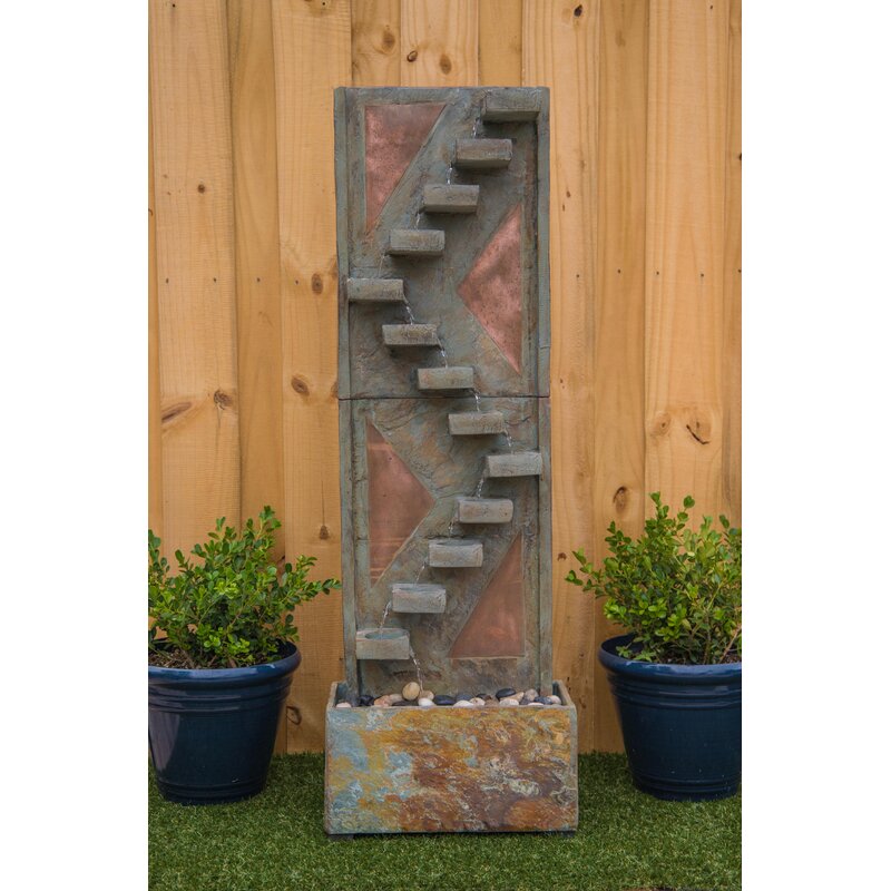 Resin Floor Fountain Natural Rustically Contemporary Look