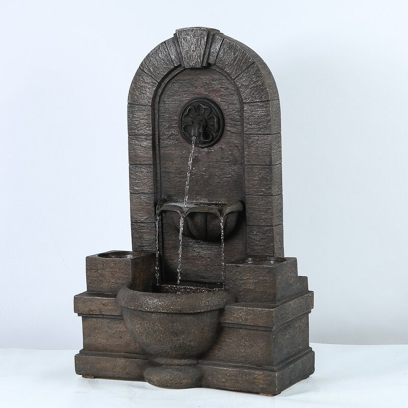 Resin Oasis Planters Fountain Brings a Stylish Water Feature and Foliage to your Outdoor