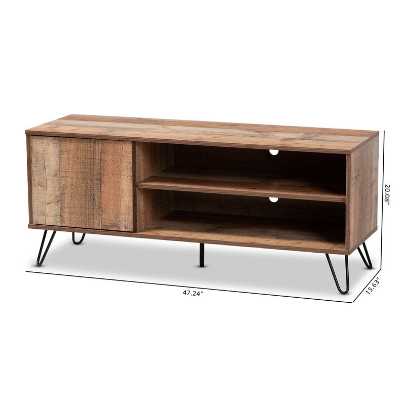 1 Rustic Revell TV Stand for TVs up to 50" Oak-tone Finish