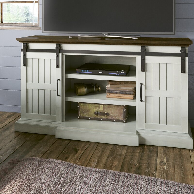 Old Wood White TV Stand for TVs up to 70" Upporting your TV as it is for Giving your Home that Stylish Rustic Cottage Look Store