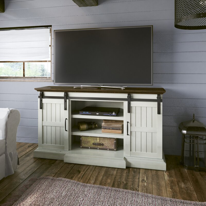 Old Wood White TV Stand for TVs up to 70" Upporting your TV as it is for Giving your Home that Stylish Rustic Cottage Look Store