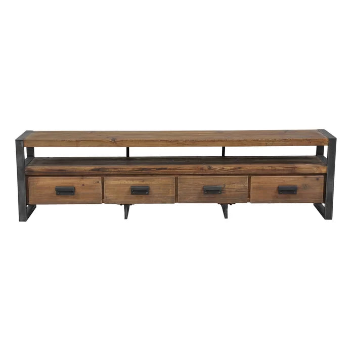 TV Stand for TVs up to 88" with Sound Bar Shelf Rustic TV Stand Props up your Flat-Screen