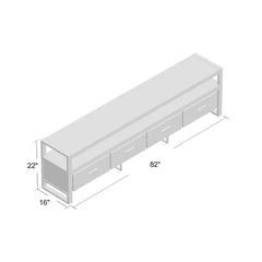Rhys TV Stand for TVs up to 88" Industrial Style and a Modern Finish