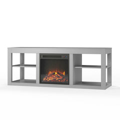 Rickard TV Stand for TVs up to 65" with Fireplace Included Dove Gray