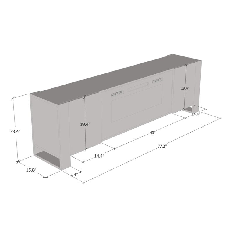 White Gray Rickeisha TV Stand for TVs up to 85" with Fireplace Included