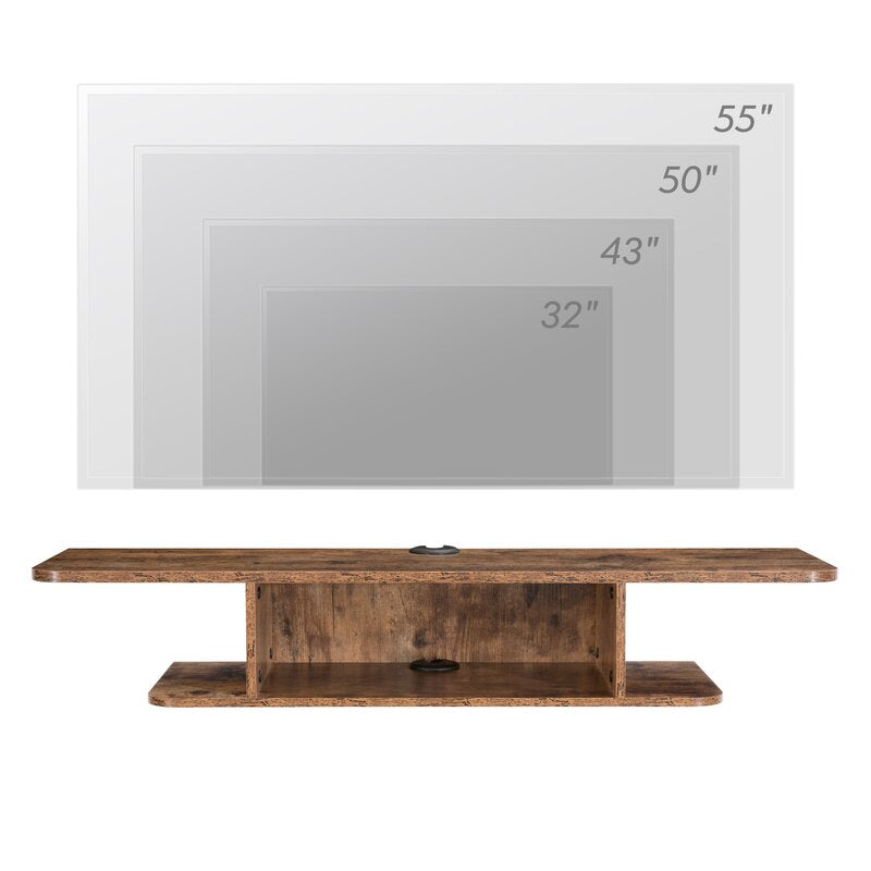 Rik Floating TV Stand for TVs up to 50" Walnut Indoor Furniture