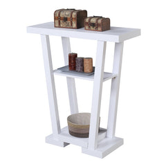 White 31.5'' Console Table Ideal Option for Smaller Living Rooms and Entryways Two Lower Shelves