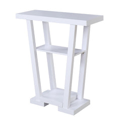 White 31.5'' Console Table Ideal Option for Smaller Living Rooms and Entryways Two Lower Shelves