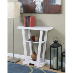 White 31.5'' Console Table Ideal Option for Smaller Living Rooms and Entryways Two Lower Shelves