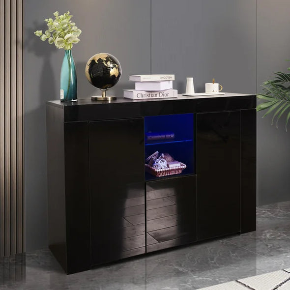 Rillis 45.7'' Wide 1 Drawer Sideboard LED Unit Storage Cabinet