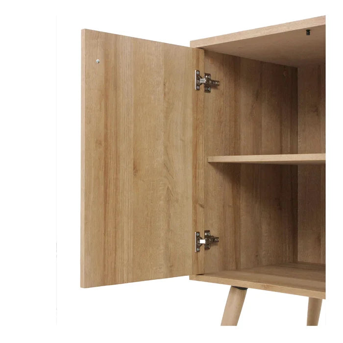 46.5'' Wide 3 Drawer Server Splayed Legs Adjustable Shelves Solid and Engineered Wood