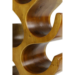 Solid Wood Tabletop Wine Bottle Rack in Brown Display and Organize your Wine Bottles