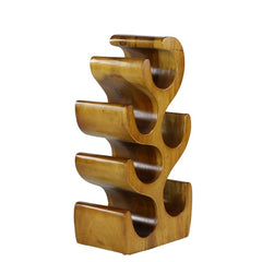 Solid Wood Tabletop Wine Bottle Rack in Brown Display and Organize your Wine Bottles