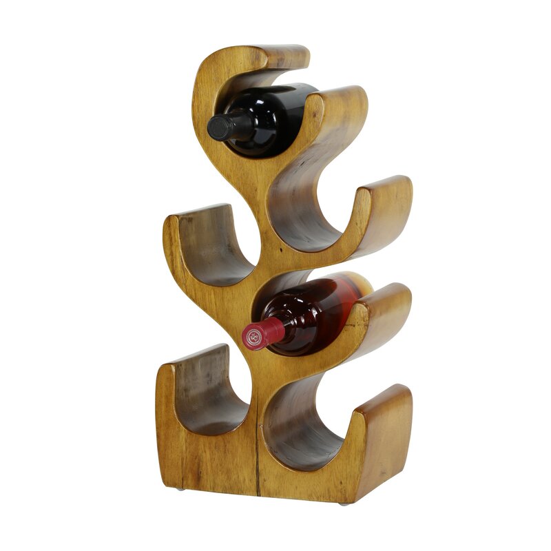 Solid Wood Tabletop Wine Bottle Rack in Brown Display and Organize your Wine Bottles