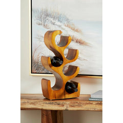 Solid Wood Tabletop Wine Bottle Rack in Brown Display and Organize your Wine Bottles